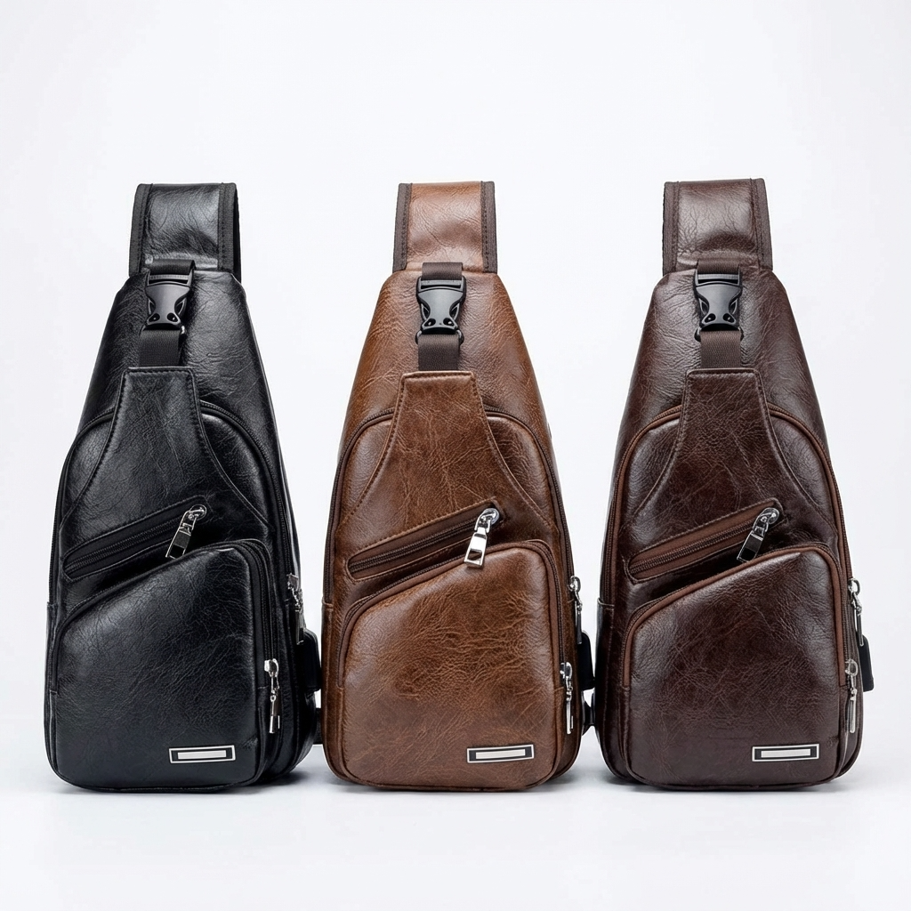 Men's Vegan Leather Sling Bag – Urban Commuter Carry