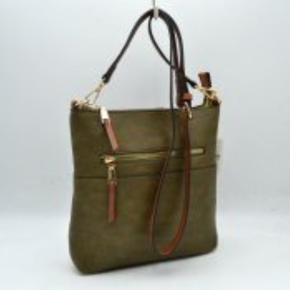 Women's Kaylee Soft PU Vegan Leather 2 in 1 Tote Crossbody Bag