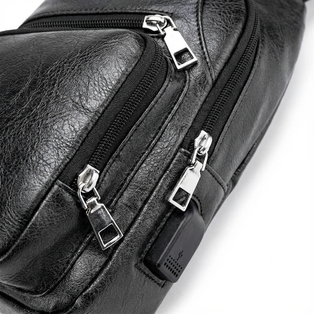 Men's Vegan Leather Sling Bag – Urban Commuter Carry