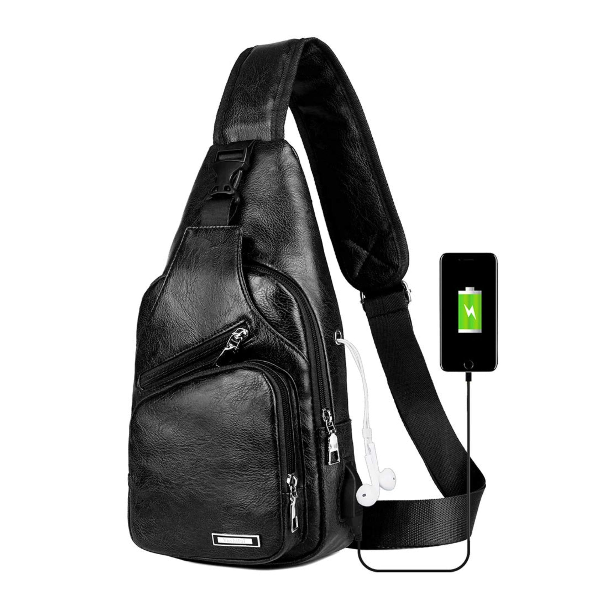 Men's Vegan Leather Sling Bag – Urban Commuter Carry