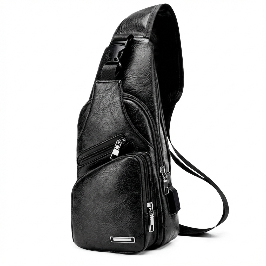 Men's Vegan Leather Sling Bag – Urban Commuter Carry
