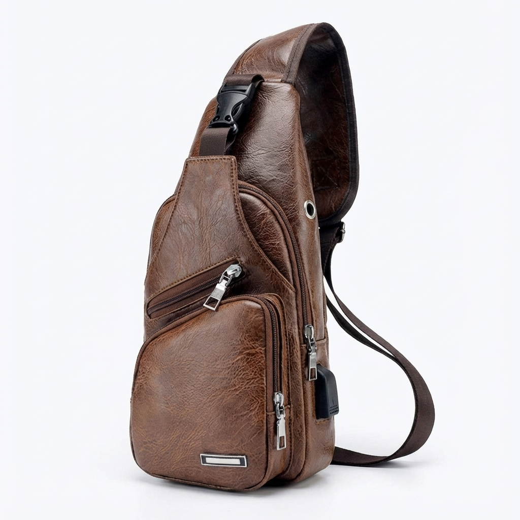 Men's Vegan Leather Sling Bag – Urban Commuter Carry