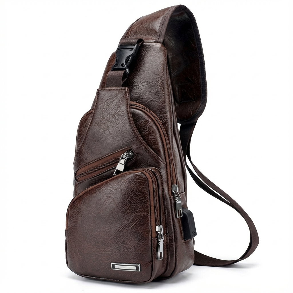 Men's Vegan Leather Sling Bag – Urban Commuter Carry