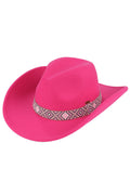 C.C Aztec Beads Trim Vegan Cowboy Hat