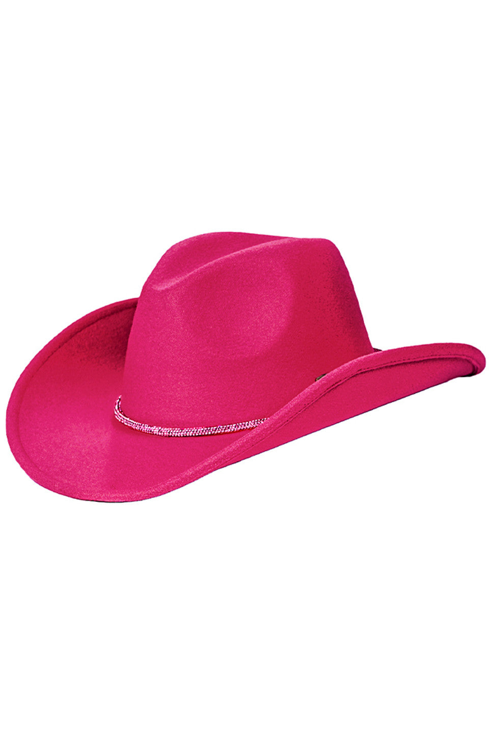 C.C Cowboy Vegan Felt Hat with Rhinestone String Trim Band