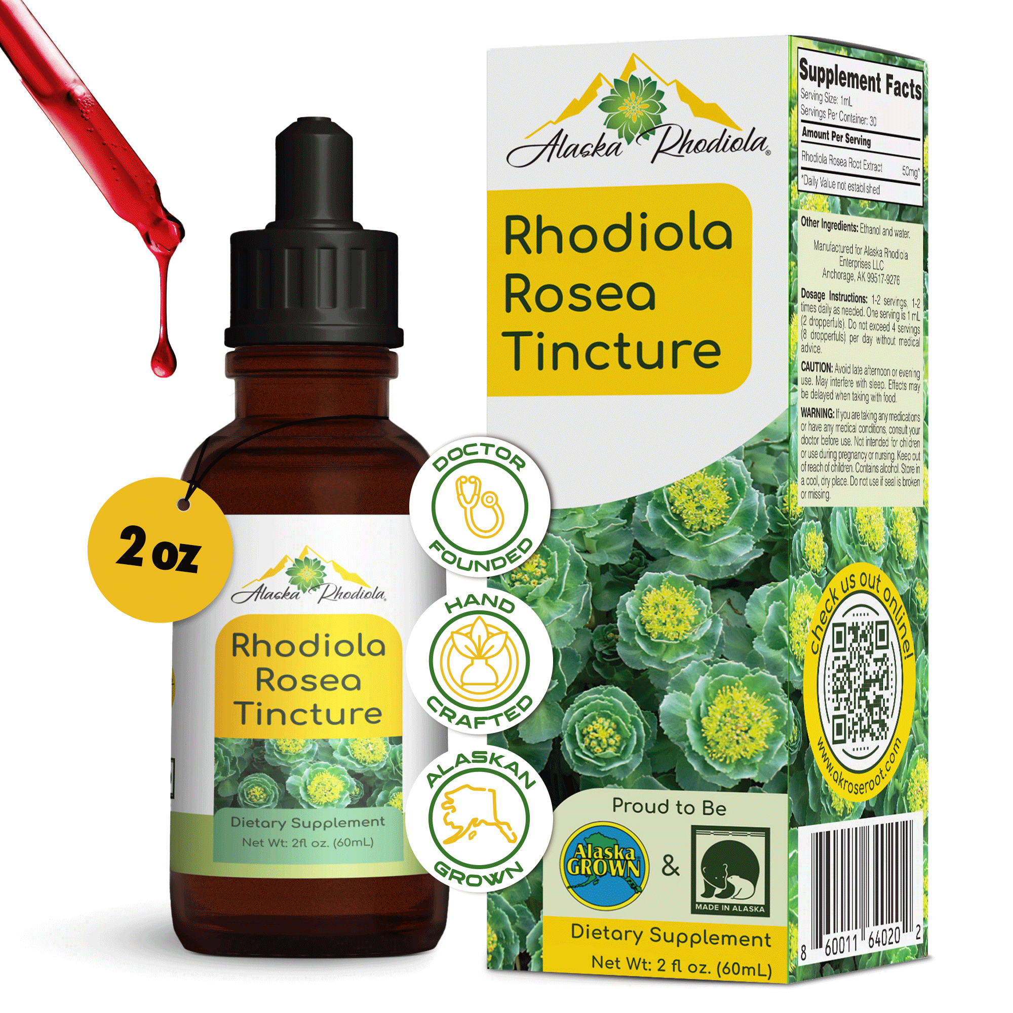 Alaska Rhodiola® Tincture – 2 oz Bottle