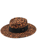 C.C Leopard Telescope Crown Vegan Felt Hat