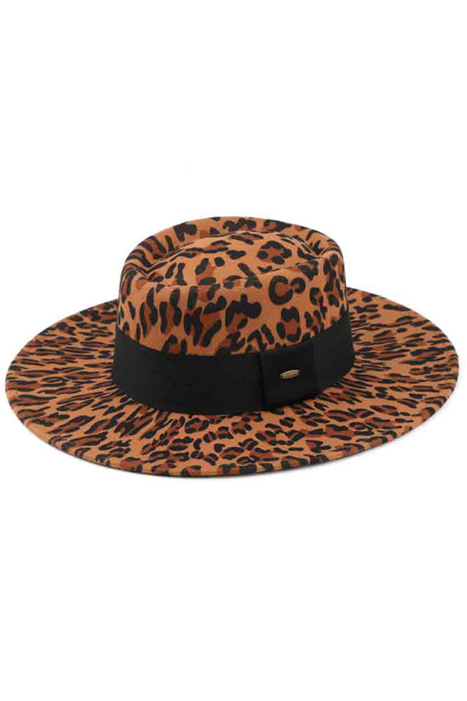 C.C Leopard Telescope Crown Vegan Felt Hat