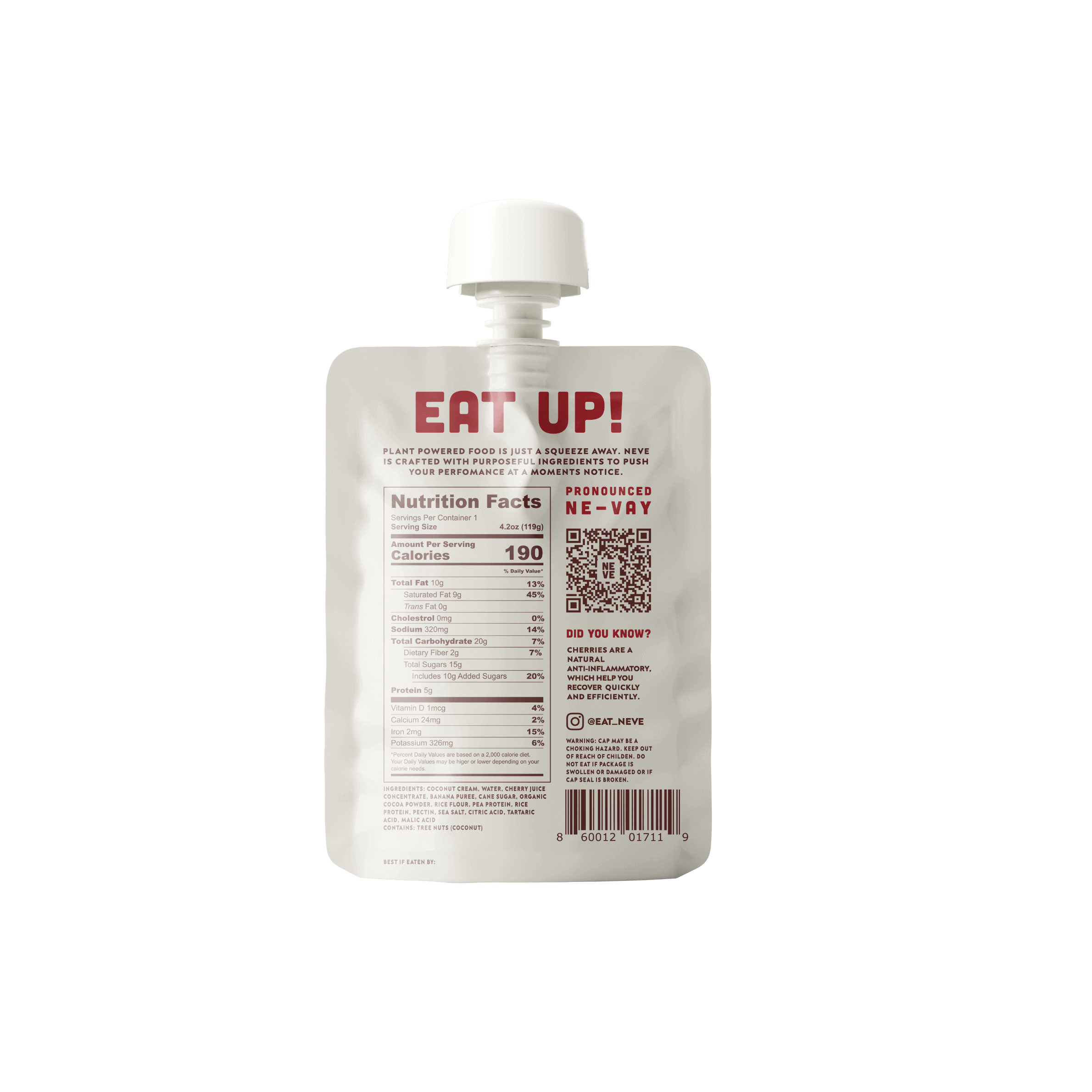Tart Cherry Cacao Plant-Based Recovery Smoothie Pouch