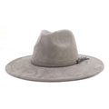 Vegan Suede Wide Brim Western Hat Blank - Charcoal