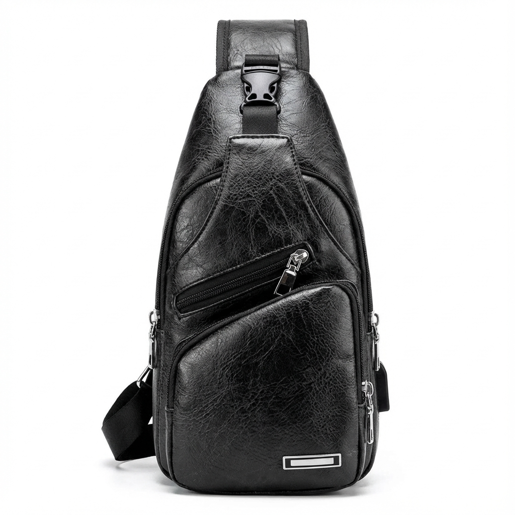 Men's Vegan Leather Sling Bag – Urban Commuter Carry