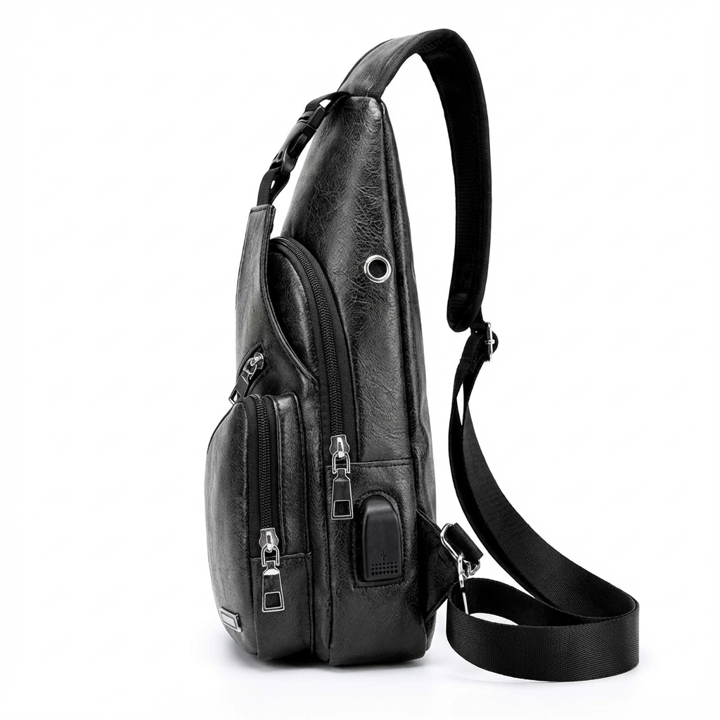 Men's Vegan Leather Sling Bag – Urban Commuter Carry
