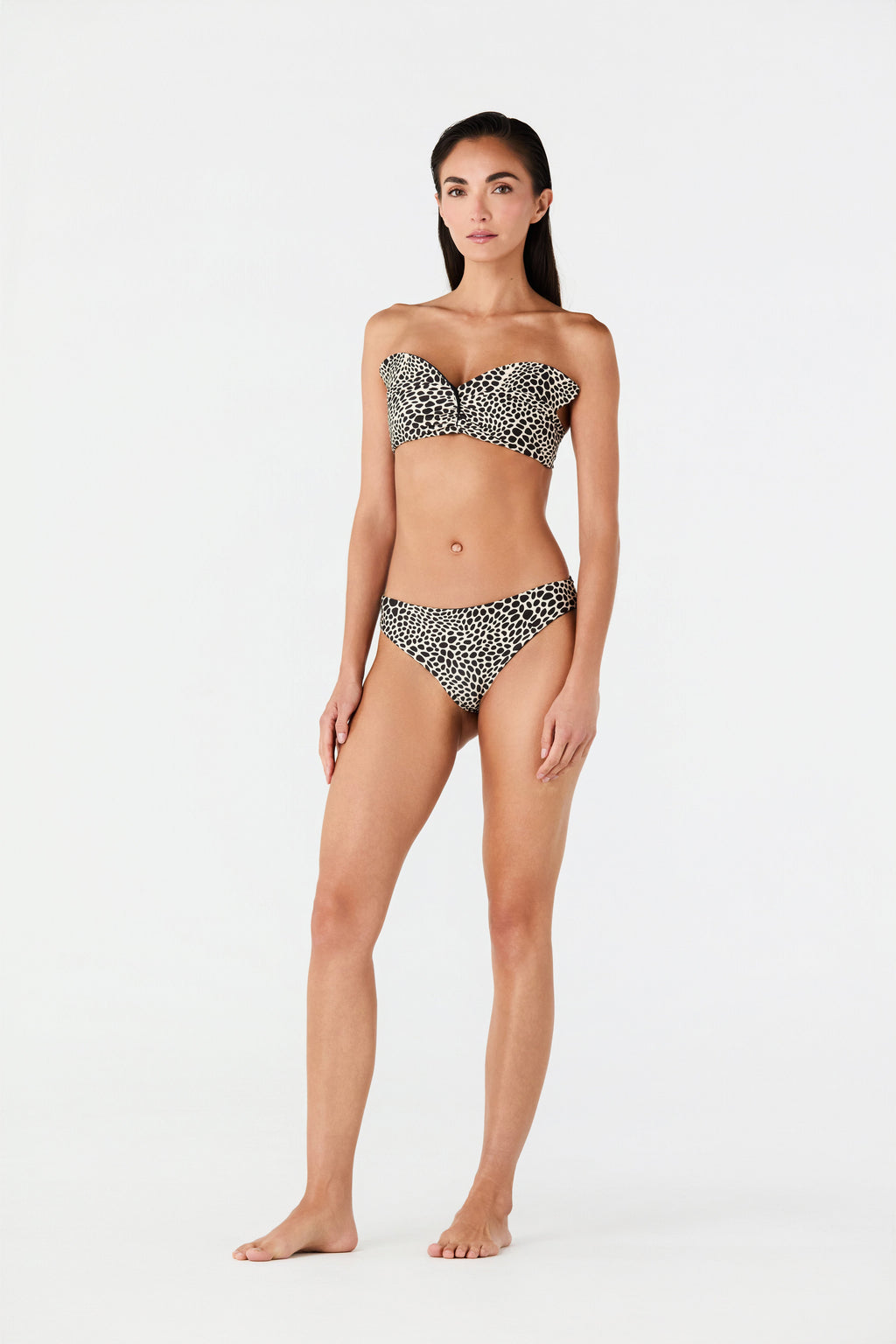 Sunset Waves Bottom / Ivory & Black Animal Print