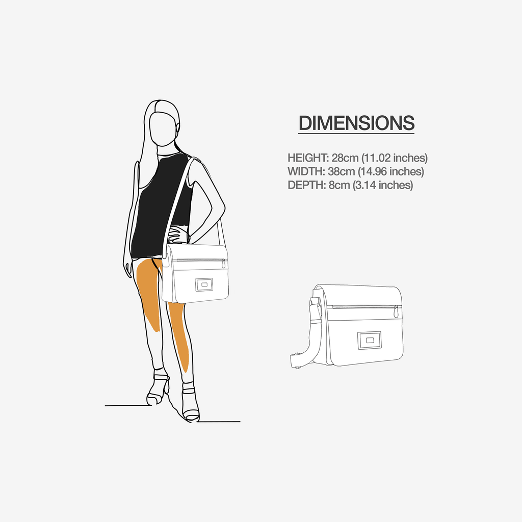 Vegan Luxe City Messenger Bag 16” | BYMANYC ® New York Milano Street Edge