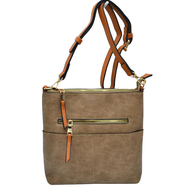 Women's Kaylee Soft PU Vegan Leather 2 in 1 Tote Crossbody Bag