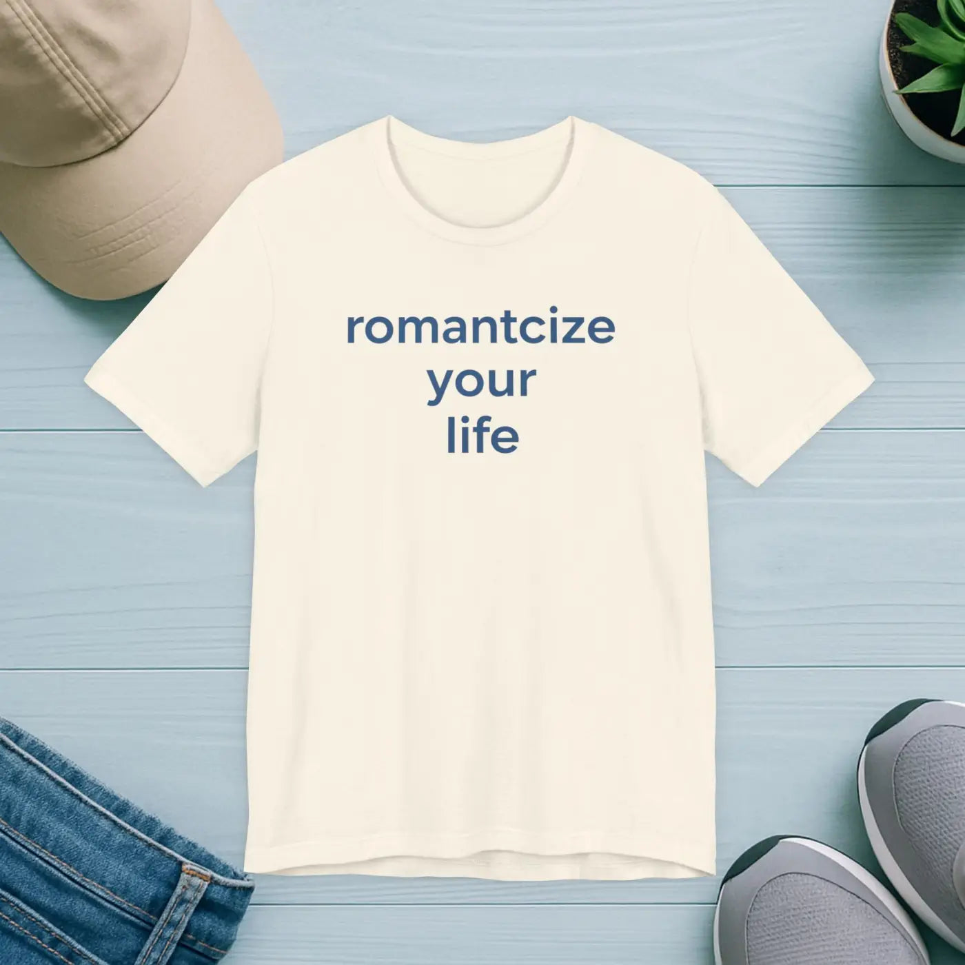 DipaliZ Slogans Tee Bold Blue Organic Cotton Winter
