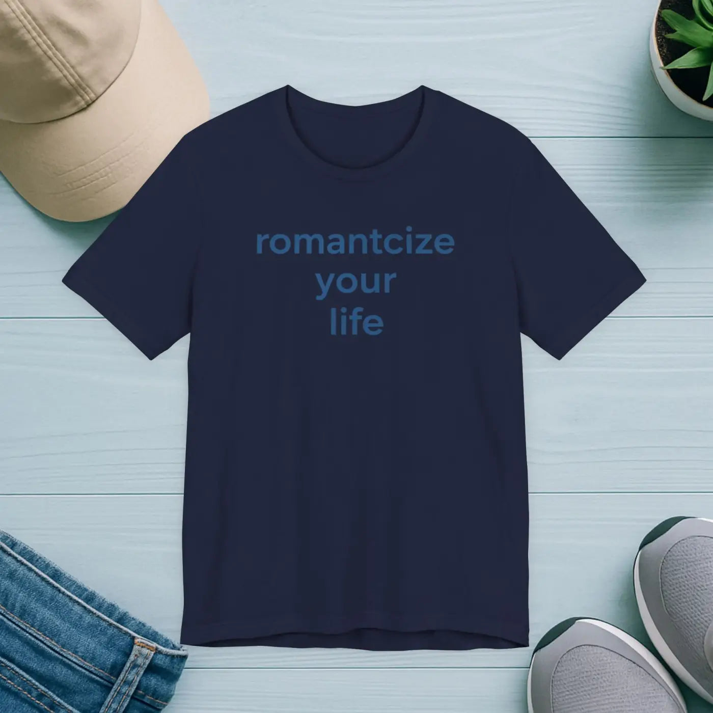 DipaliZ Slogans Tee Bold Blue Organic Cotton Winter