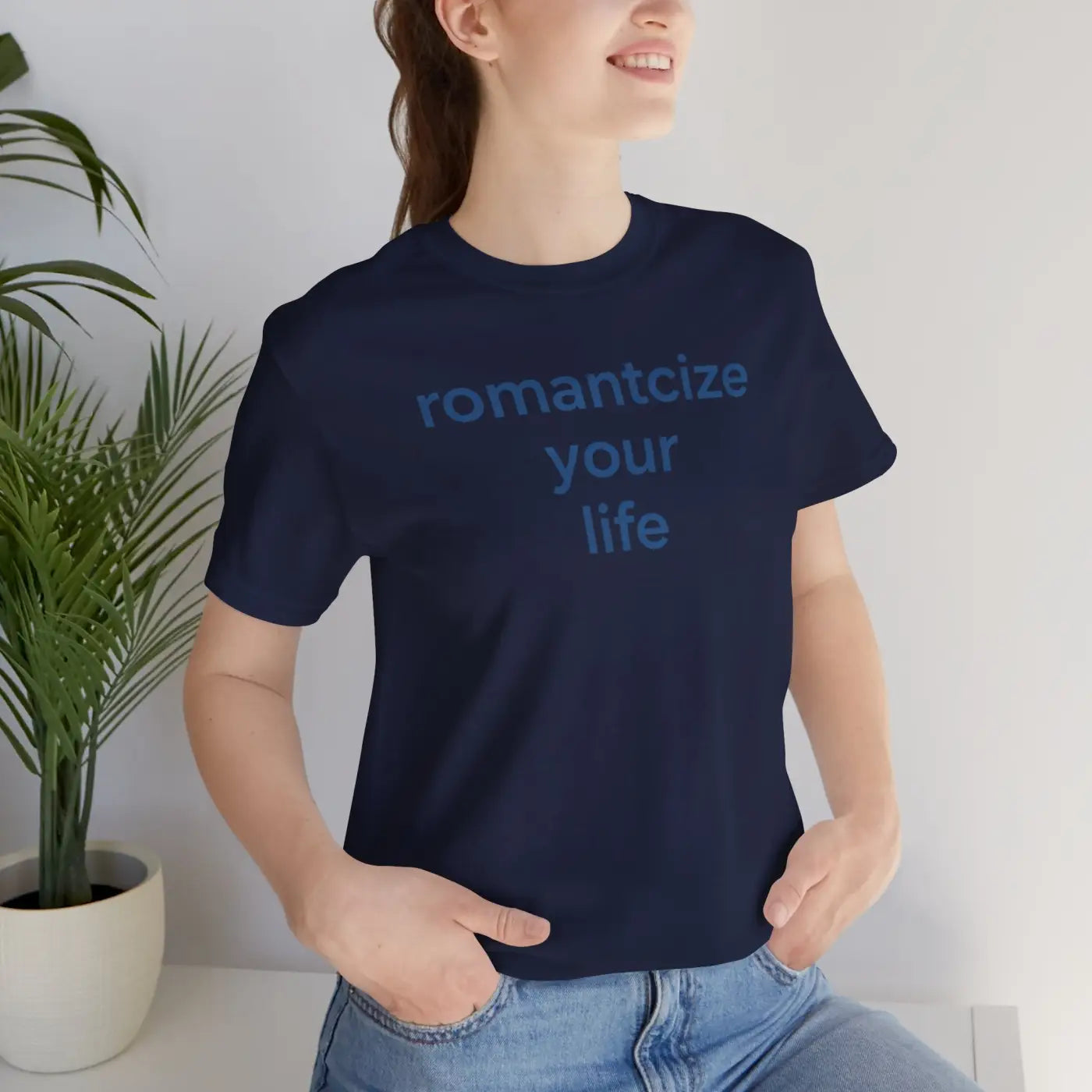 DipaliZ Slogans Tee Bold Blue Organic Cotton Winter