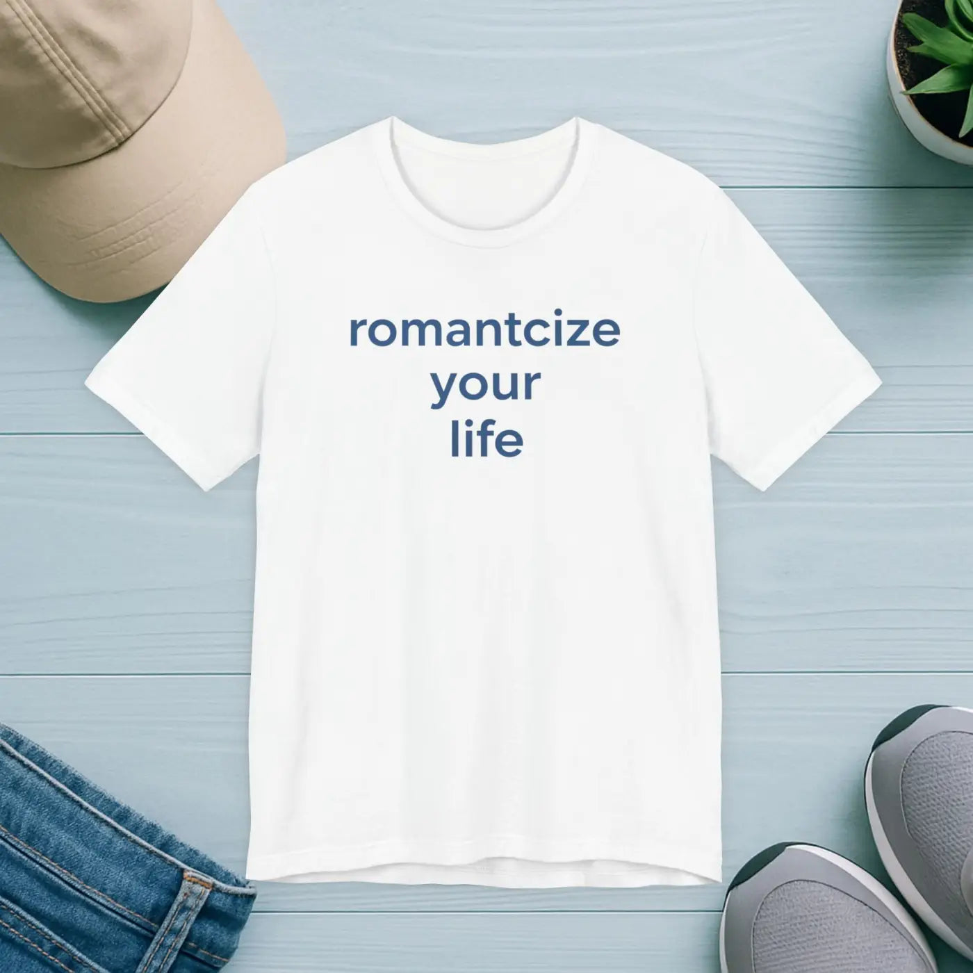 DipaliZ Slogans Tee Bold Blue Organic Cotton Winter